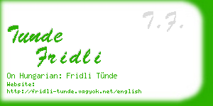 tunde fridli business card